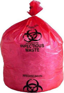 Infectious Waste Bag Red 24" x 33" 15 Gallon