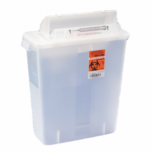 3 Gallon Sharps Container SharpStar™ In-Room™ Horizontal Entry Counter Balanced Door Lid