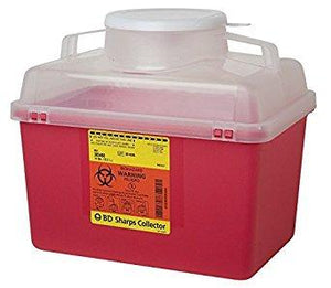 BD™ 14 Quart Red Multi-purpose Sharps Container 1-Piece Funnel Lid