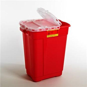 BD™ 17 Gallon Red Multi-purpose Sharps Container 2-Piece Hinged Lid