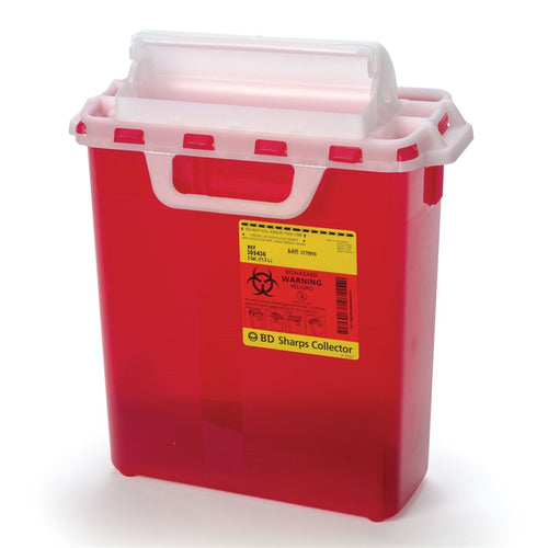 BD™ 3 Gallon Red Multi-purpose Sharps Container 1-Piece Horizontal Entry Lid