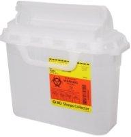 BD™ 5.4 Quart Clear Multi-purpose Sharps Container 1-Piece Horizontal Entry Lid