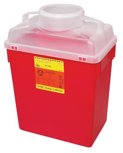 BD™ 6 Gallon Red Multi-purpose Sharps Container 1-Piece Funnel Lid