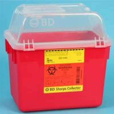 BD™ 2 Gallon Red Multi-purpose Sharps Container Nestable Funnel Lid