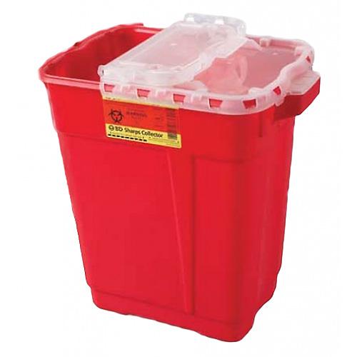 BD™ 9 Gallon Red Multi-purpose Sharps Container 2-Piece Hinged Lid