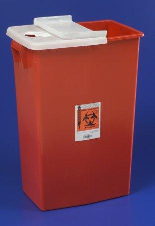 Cardinal™ 18 Gallon Red Multi-purpose Sharps Container SharpSafety™ 1-Piece Hinged Lid