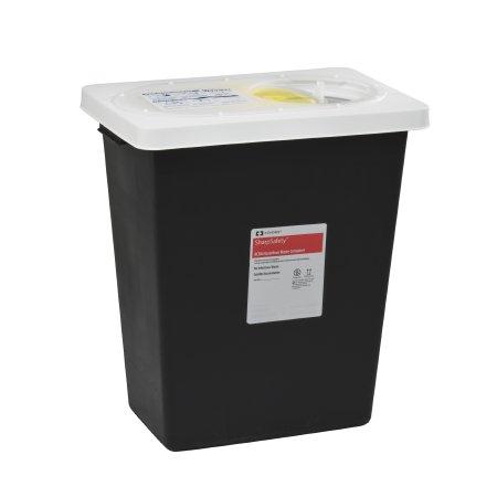Covidien™ 12 Gallon Black RCRA Waste Container SharpSafety™ Sliding Lid