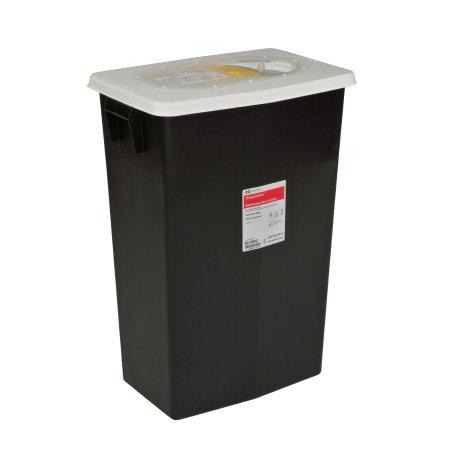 Covidien™ 18 Gallon Black RCRA Waste Container SharpSafety™ Sliding Lid