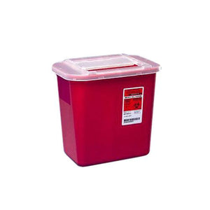 Covidien™ 2 Gallon Red Multi-purpose Sharps Container Sharps-A-Gator™ Sliding Lid