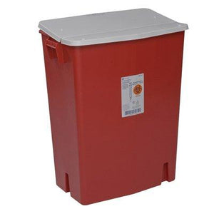 Covidien™ 30 Gallon Red Perfusion Waste Container SharpSafety™ Nestable Gasketed Hinged Lid
