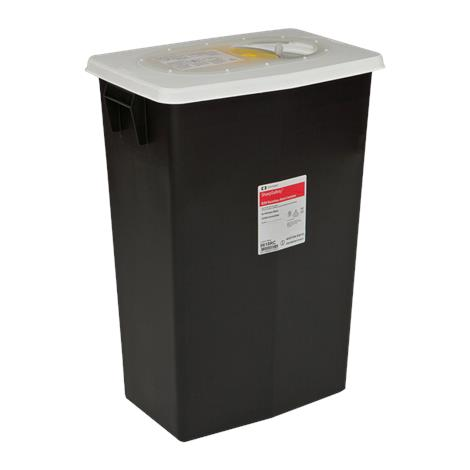Covidien™ 8 Gallon Black RCRA Waste Container SharpSafety™ Sliding Lid