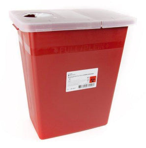 McKesson™ 8 Gallon Red Sharps Container McKesson Prevent® Hinged Lid