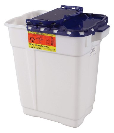 BD Recykleen™ 9 Gallon Pharmaceutical Container White Base / Blue Lid Vertical Entry Gasketed Sliding Lid